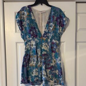 Free People Blue Floral Mini Dress